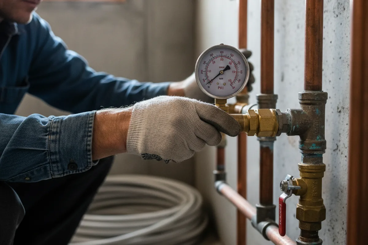 Pressure testing a repaired line during Water Line Repair in Readyville